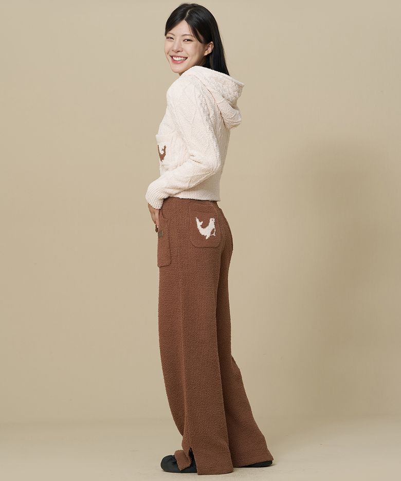 W 테디 골지 니트 팬츠_Brown