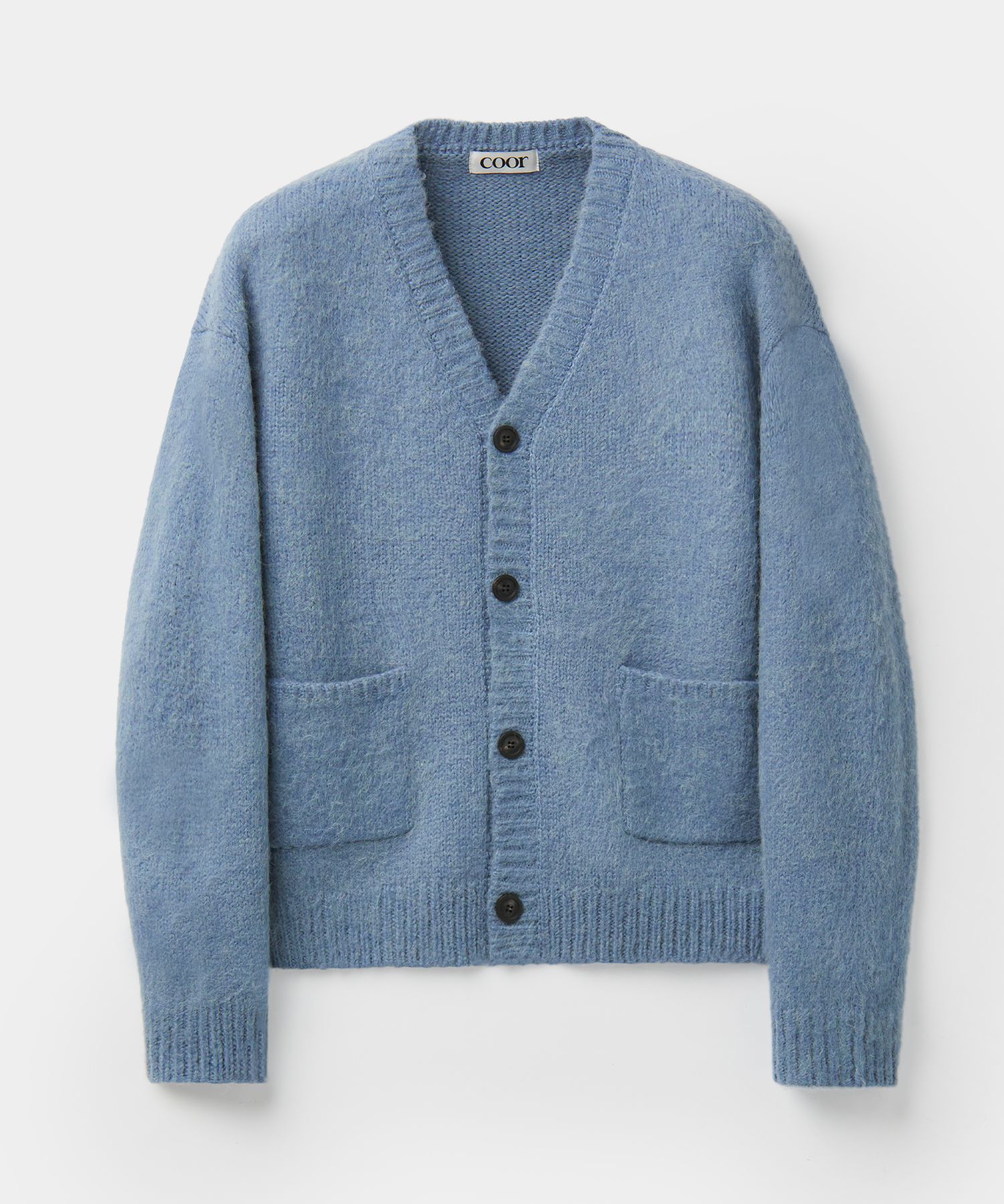 COOR Hairy Soft Alpaca Cardigan カーディガン MUSINSA公式 | COOR Hairy Alpaca V Neck Cardigan (Melange Blue)