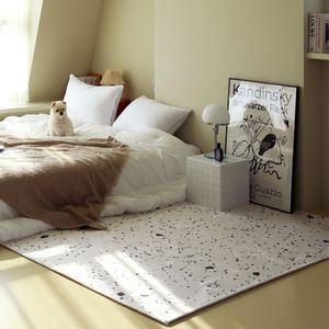 화이트 잔 테라조 포인트 극세사 러그