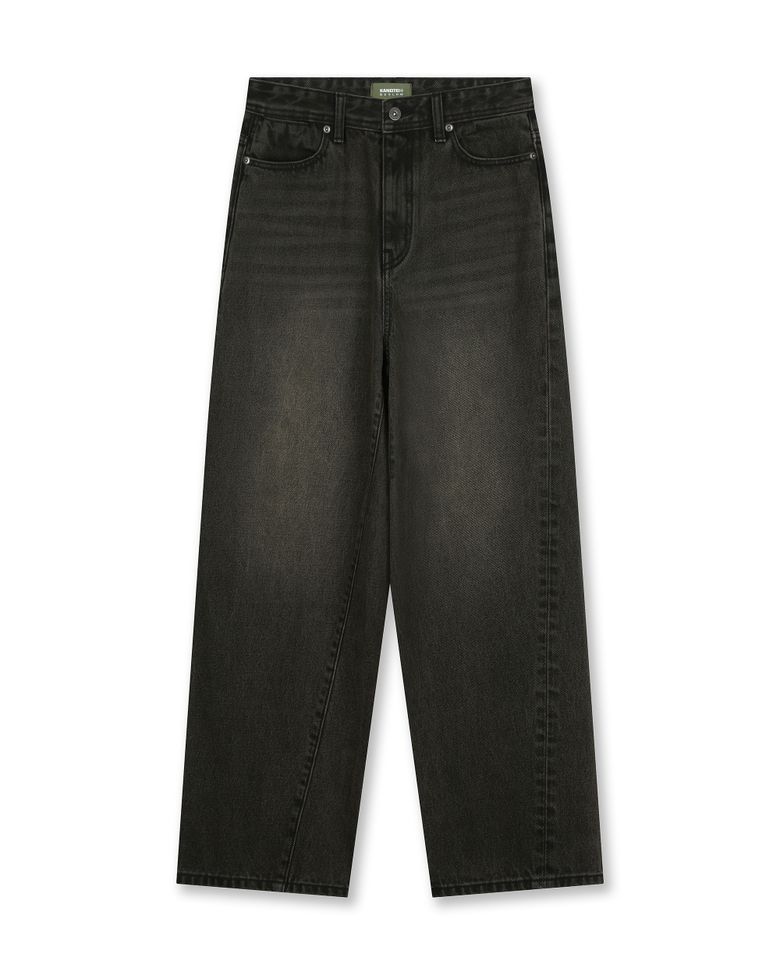 [비슬로우X카네이테이]TWIST SEAM DENIM PANTS BLACK BROWN