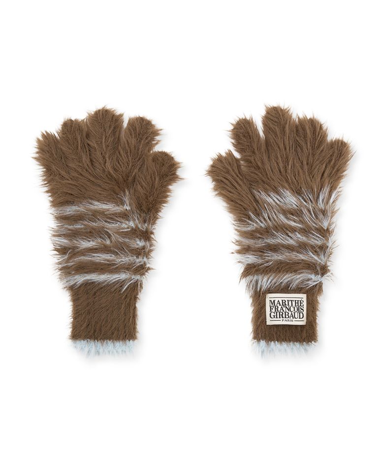 CLASSIC LOGO FLUFFY GLOVE brown