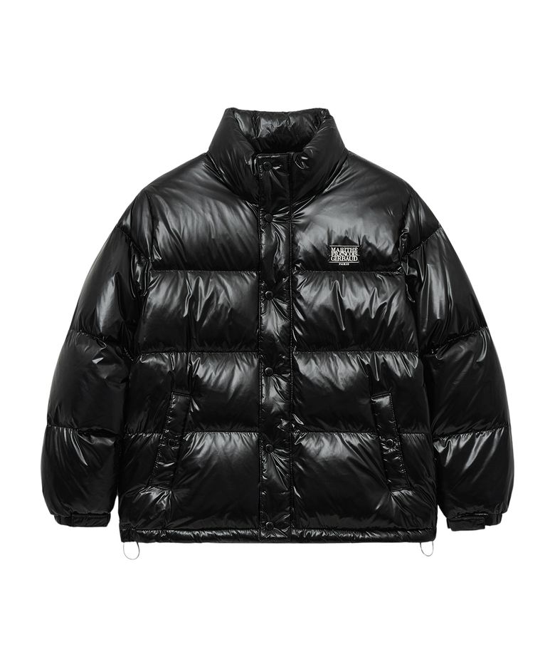 GLOSSY DUCK DOWN PUFFER black