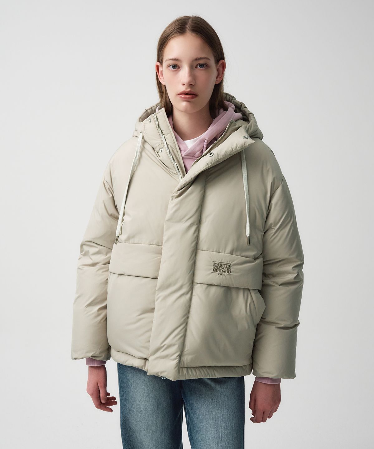 마리떼 프랑소와 저버(MARITHÉ + FRANҪOIS GIRBAUD) OVER-FIT HOODED DUCK DOWN PUFFER light beige