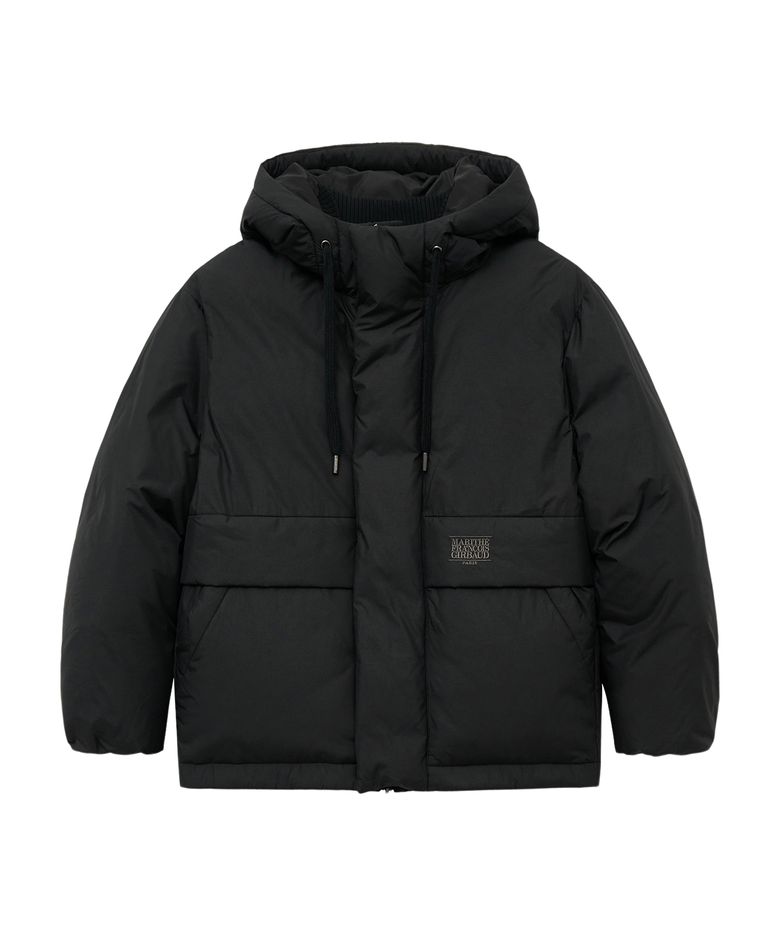 OVER-FIT HOODED DUCK DOWN PUFFER black