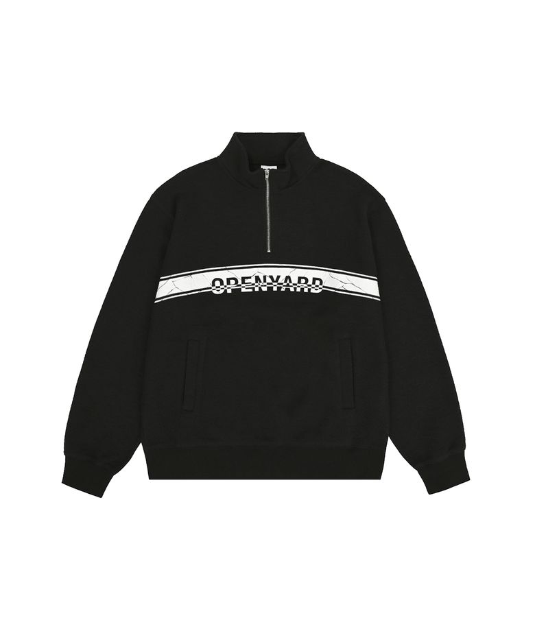 CRACKED STRIPE LOGO ANORAK MTM - BLACK