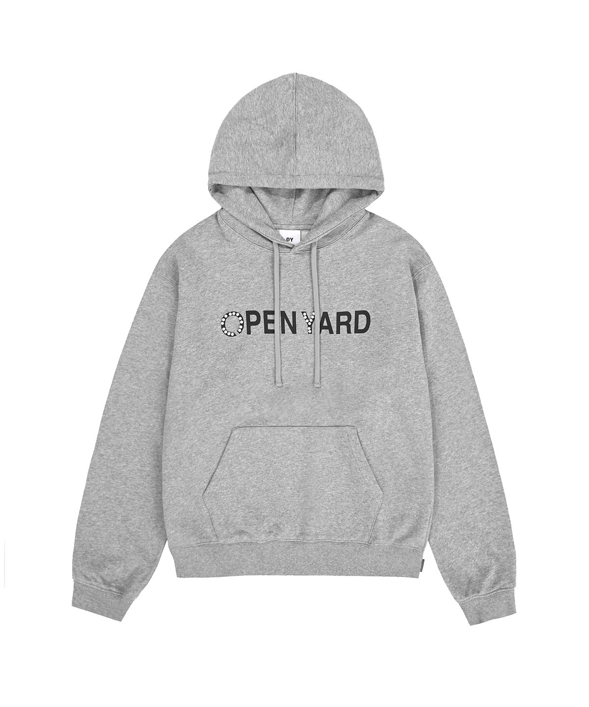 오픈야드(오와이)(OPENYARD(OY)) PEARL STUD LOGO HOODIE - MELANGE