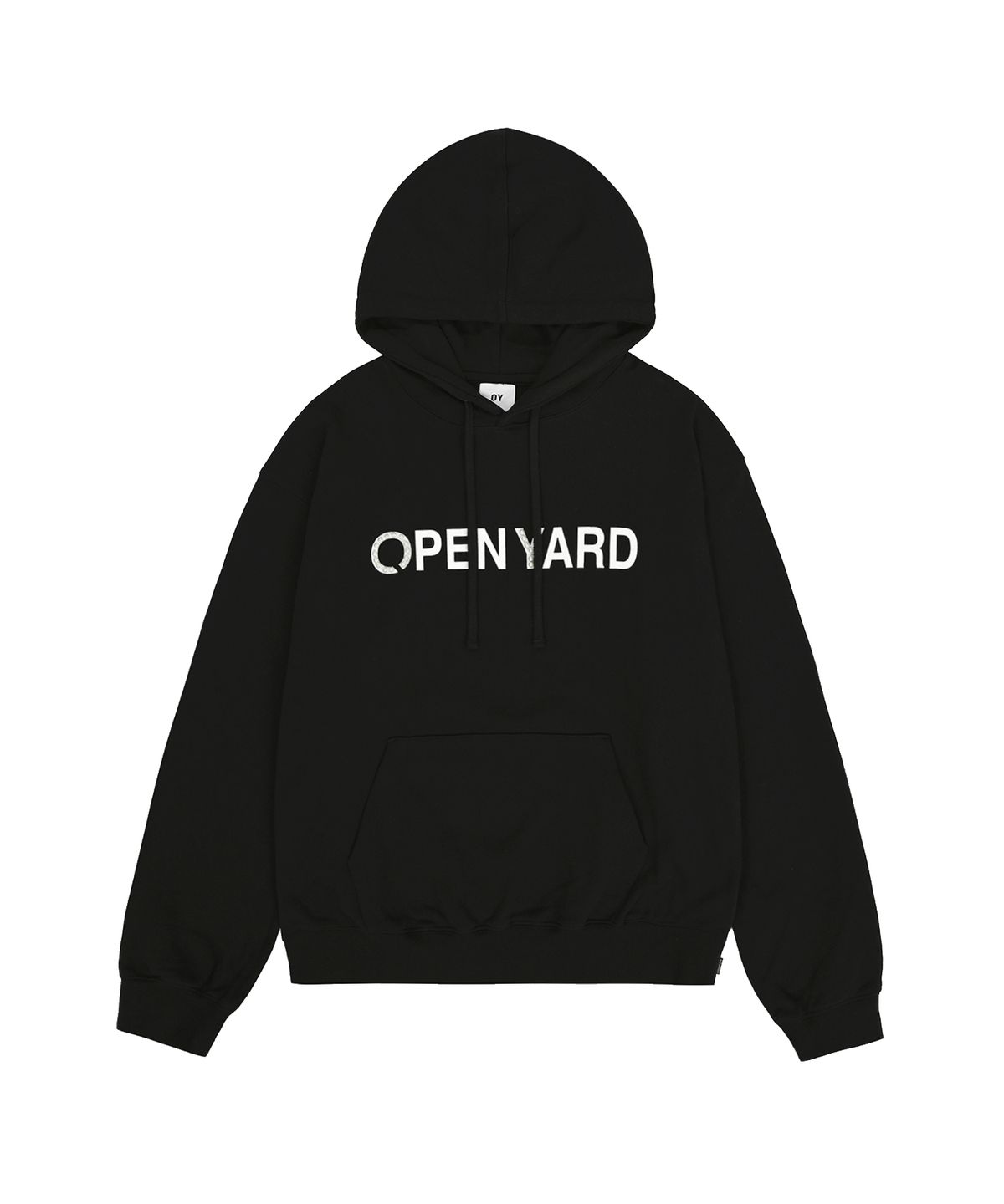 오픈야드(오와이)(OPENYARD(OY)) PEARL STUD LOGO HOODIE - BLACK