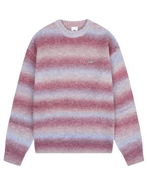 HAIRY GRADIENT STRIPED KNIT - RED
