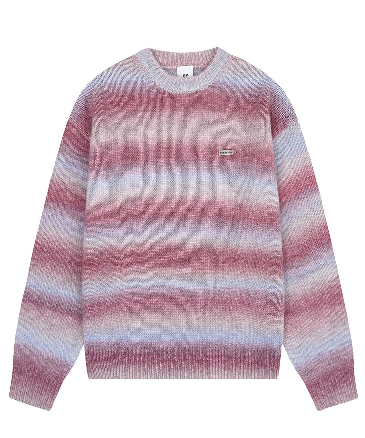 오픈야드(오와이)(OPENYARD(OY)) HAIRY GRADIENT STRIPED KNIT - RED