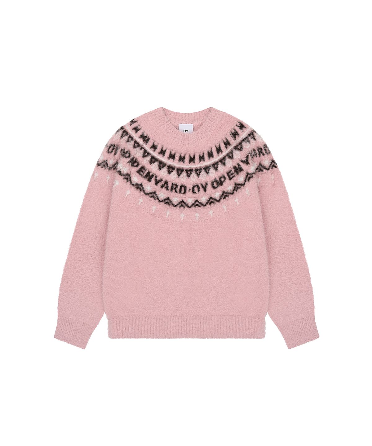 오픈야드(오와이)(OPENYARD(OY)) NORDIC LOGO HAIRY KNIT - PINK