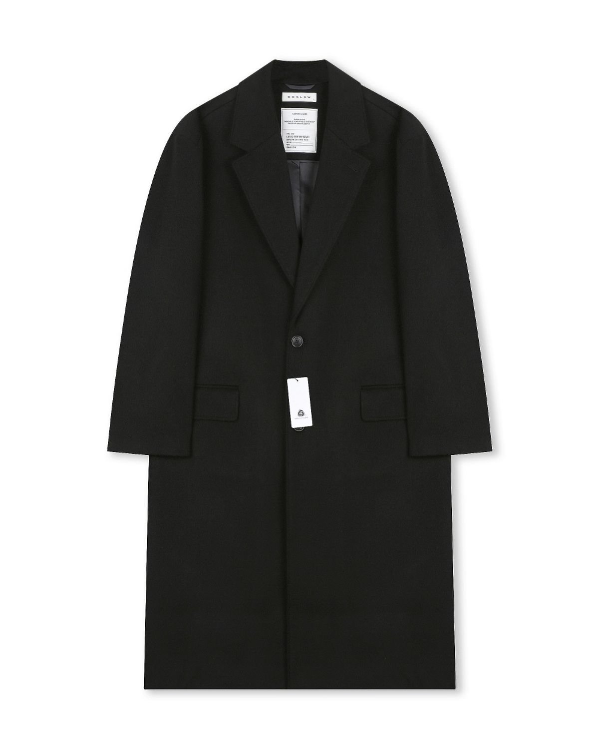 비슬로우(BESLOW) OVERSIZED CASHMERE SINGLE COAT BLACK