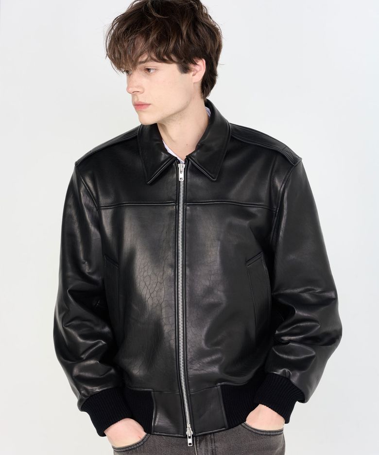 뉴지 램스킨 블루종 자켓 (블랙)