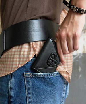 [LIMITED]CP SIGNATURE MARK CARD WALLET(BLACK PEPPER)