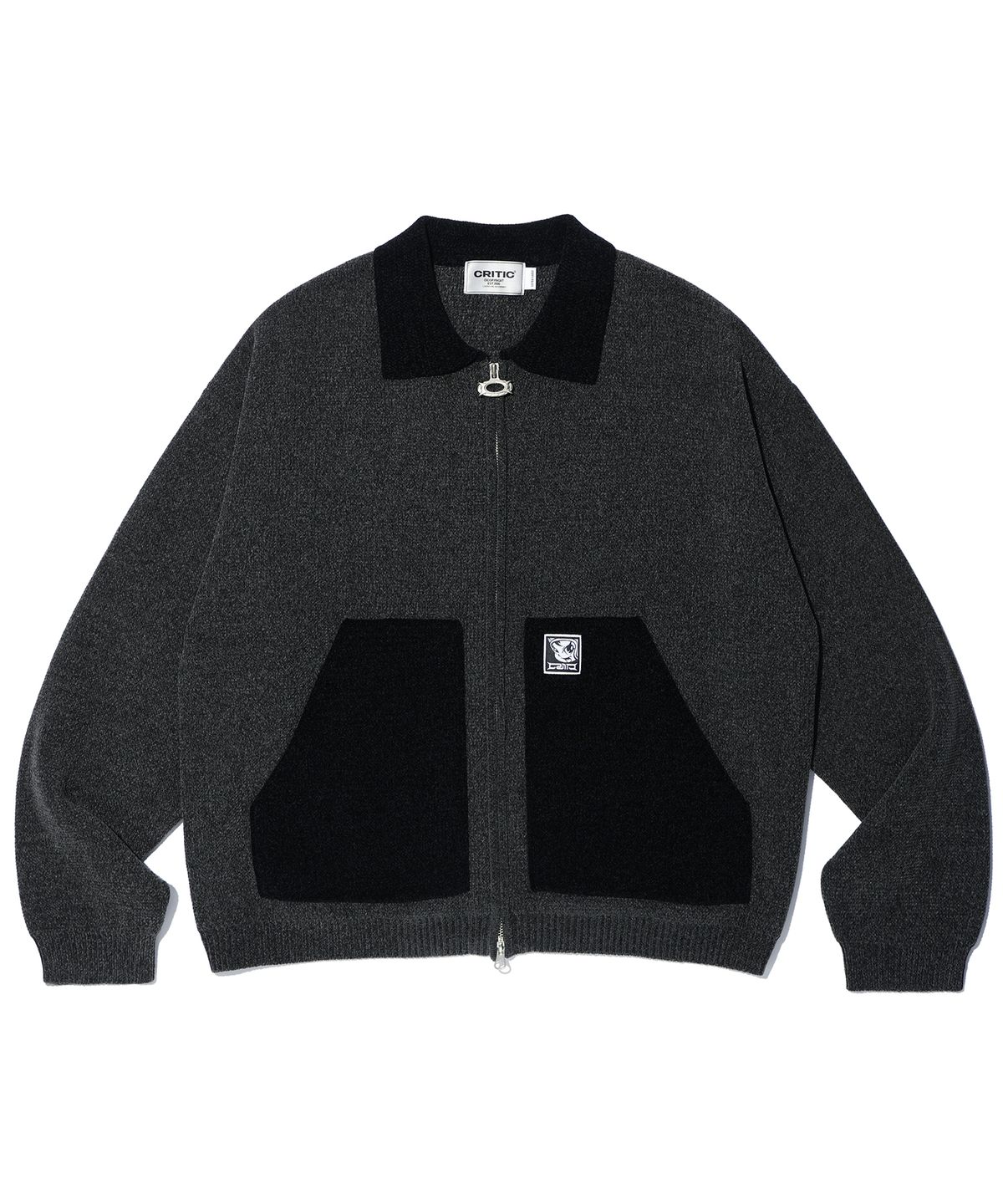 크리틱(CRITIC) WORK JACKET KNIT ZIP UP CHARCOAL