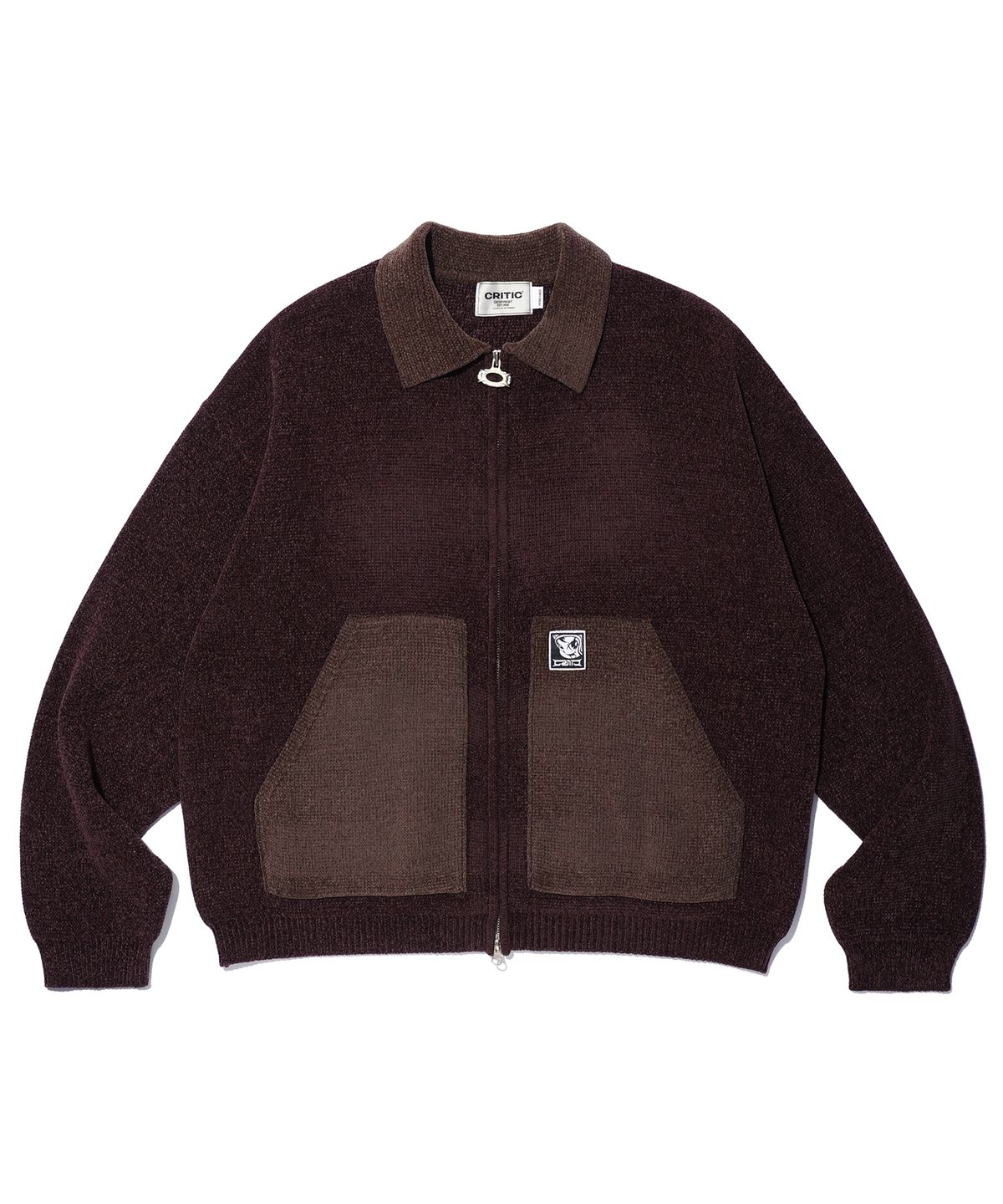 크리틱(CRITIC) WORK JACKET KNIT ZIP UP PURPLE
