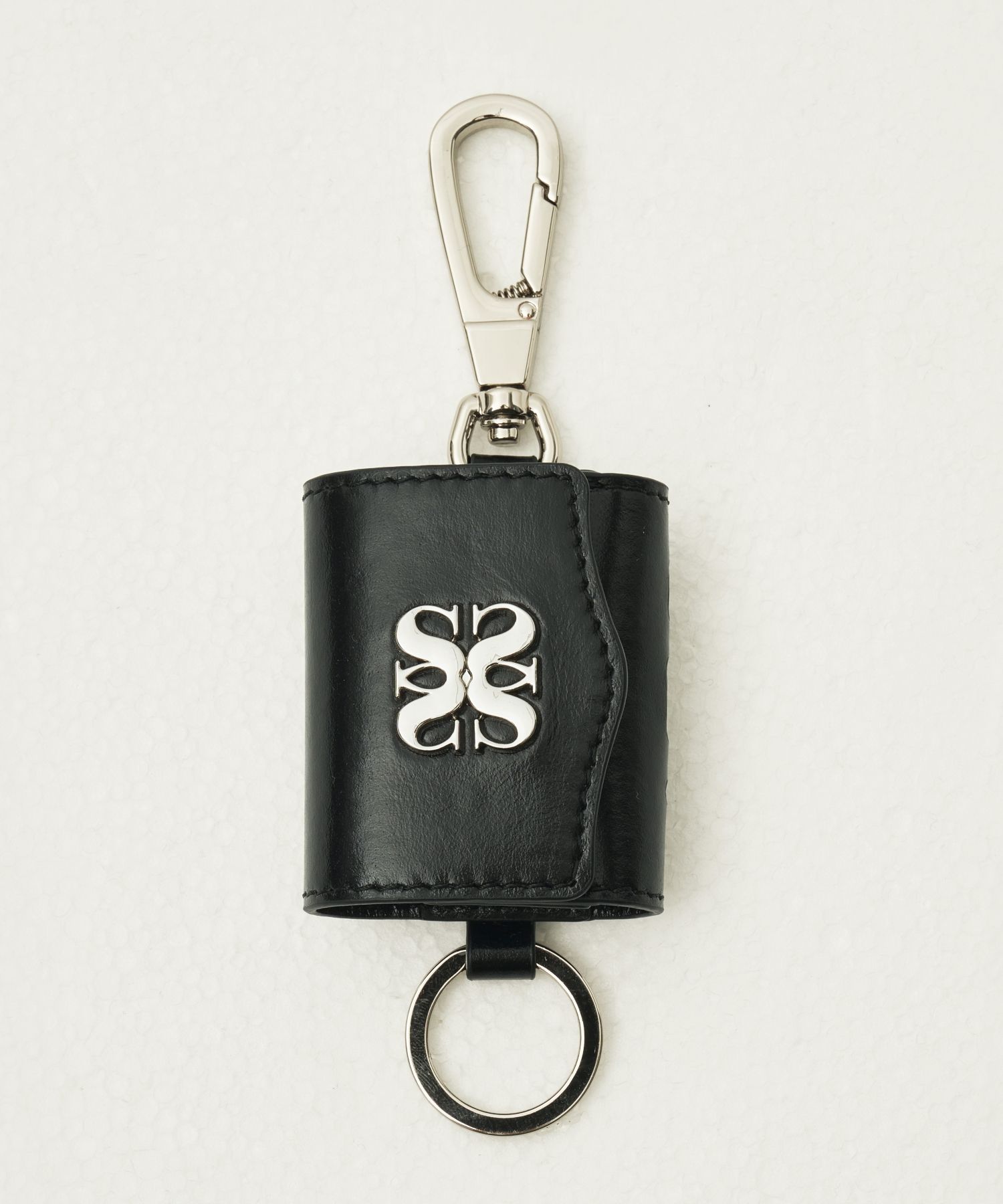 初売り | MUSINSA SATUR Black Glossy Case AirPod Leather Keyring Setter イヤホン・ヘッドホンケース