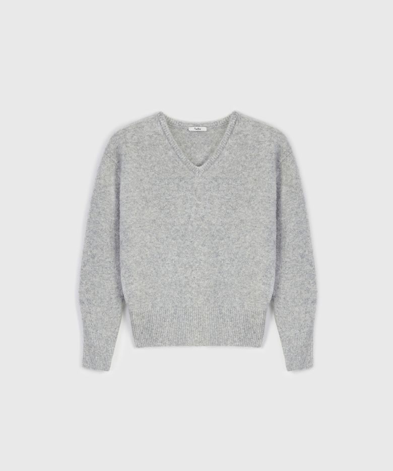 PARTERRE MOHAIR V-NECK SWEATER CLOUD GREY