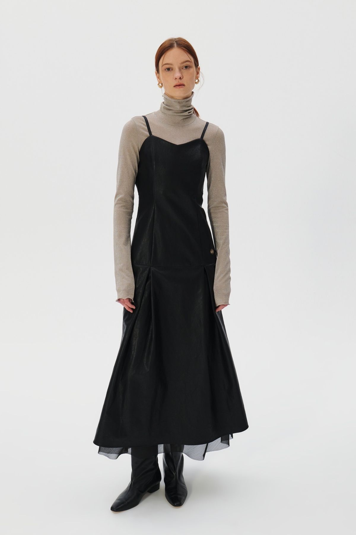 쿠메(KUMÉ) Faux Leather Bustier Dress