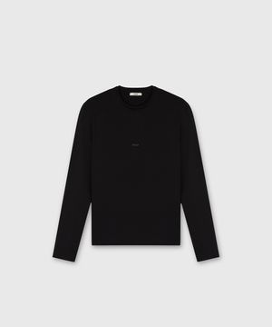 DIAGONAL LOGO LONG SLEEVE TOP BLACK