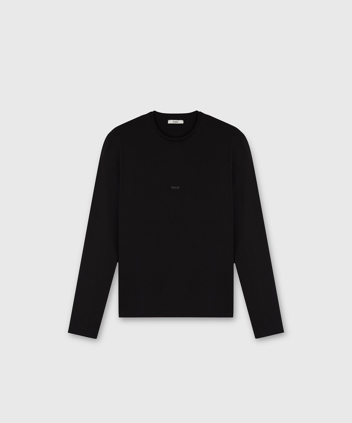 타일레(TAILLE) DIAGONAL LOGO LONG SLEEVE TOP BLACK
