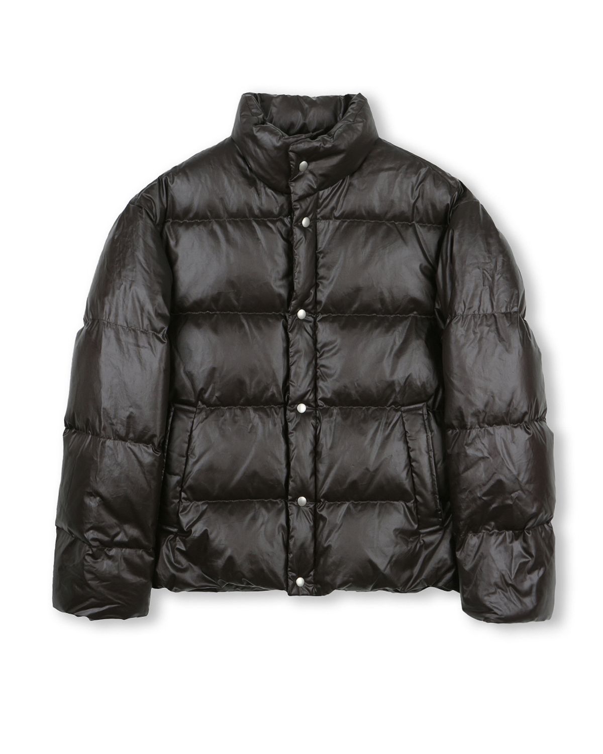 비슬로우(BESLOW) ESSENTIAL COATED DOWN JACKET BLACK BROWN