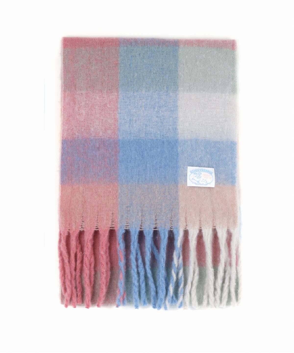 래니래니(RENNYRENNIE) FAIRY COTTON CHECK MUFFLER [COTTON CANDY] - FAIRY 코튼 체크 머플러 (M003CC)
