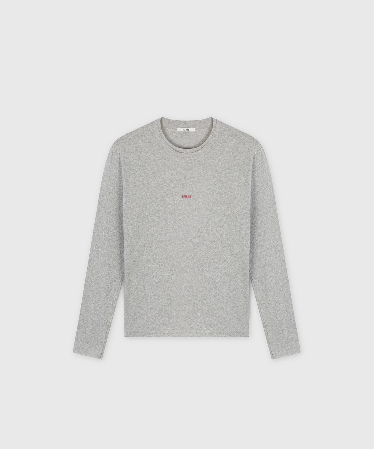 타일레(TAILLE) DIAGONAL LOGO LONG SLEEVE TOP MELANGE GREY