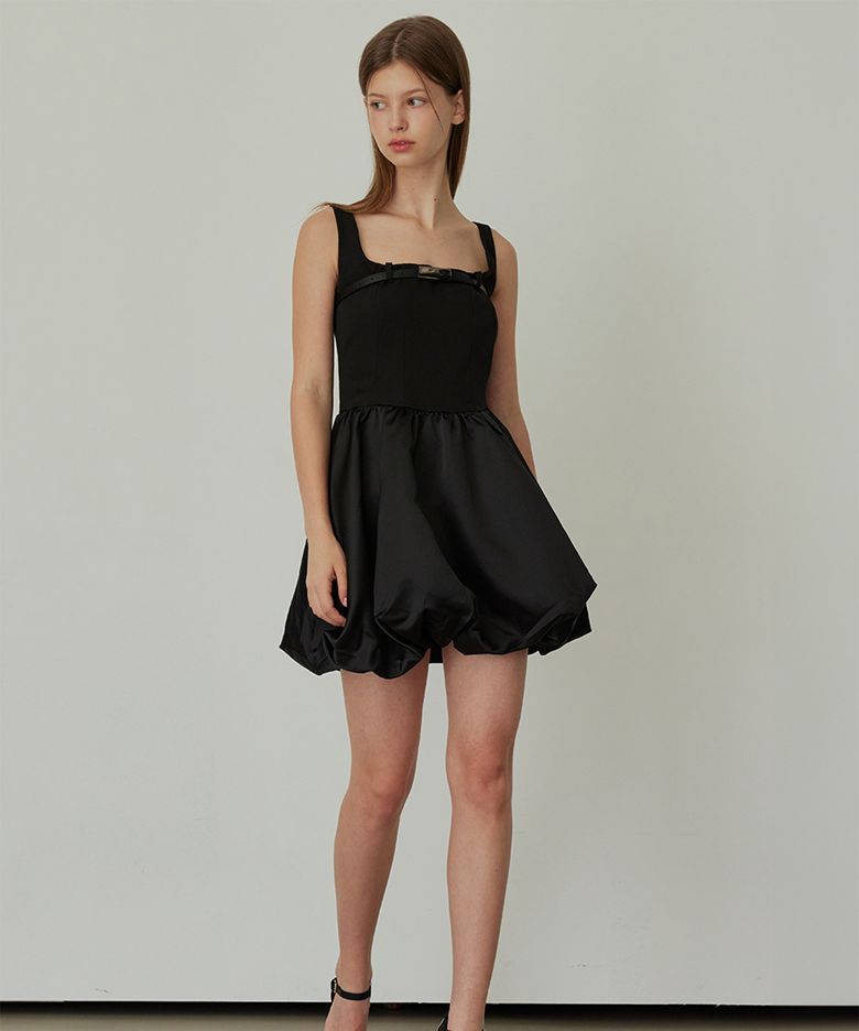 Balloon Mini Dress BLACK