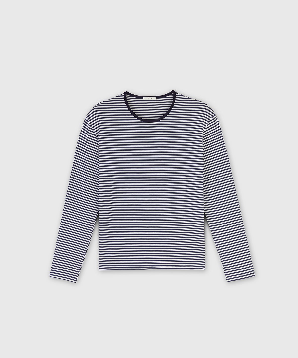타일레(TAILLE) FENDER STRIPE LONG SLEEVE T-SHIRT WHITE / NAVY