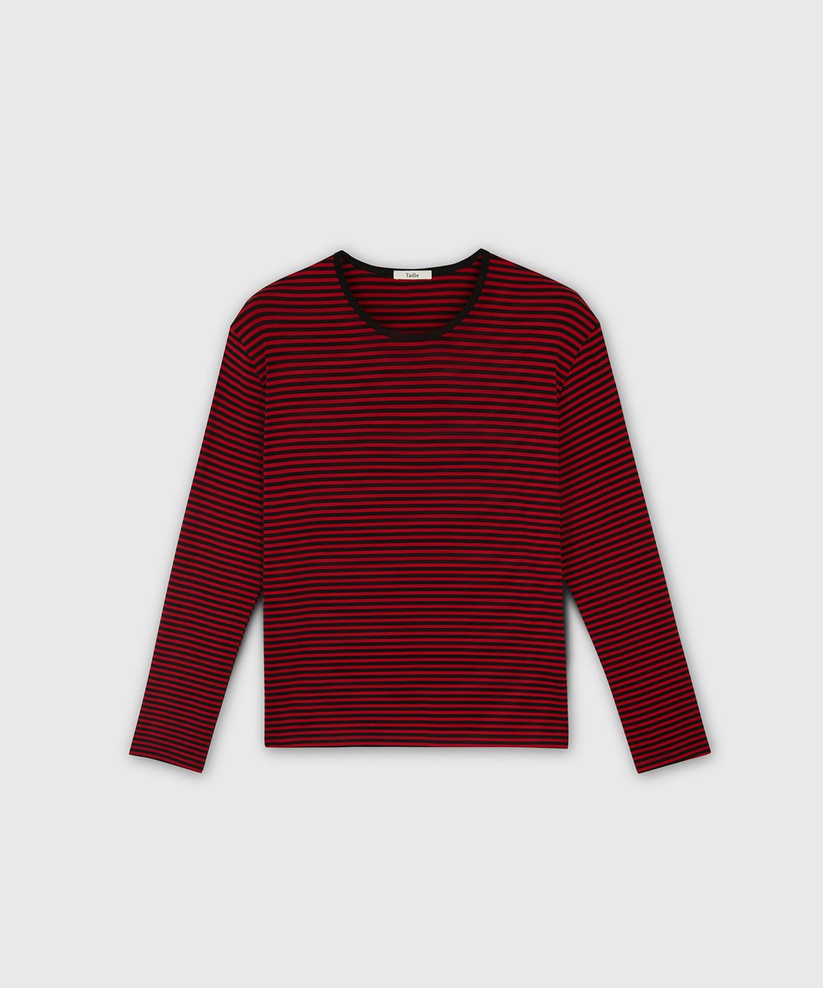 타일레(TAILLE) FENDER STRIPE LONG SLEEVE T-SHIRT SCARLET / BLACK