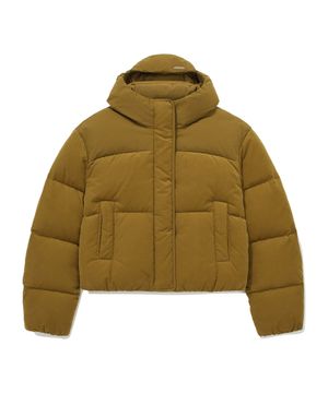 RDS 우먼 코듀로이 후드 숏 푸퍼 Camel