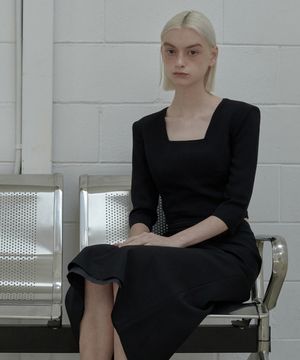 Dominic Square Neck Blouse Top - Black