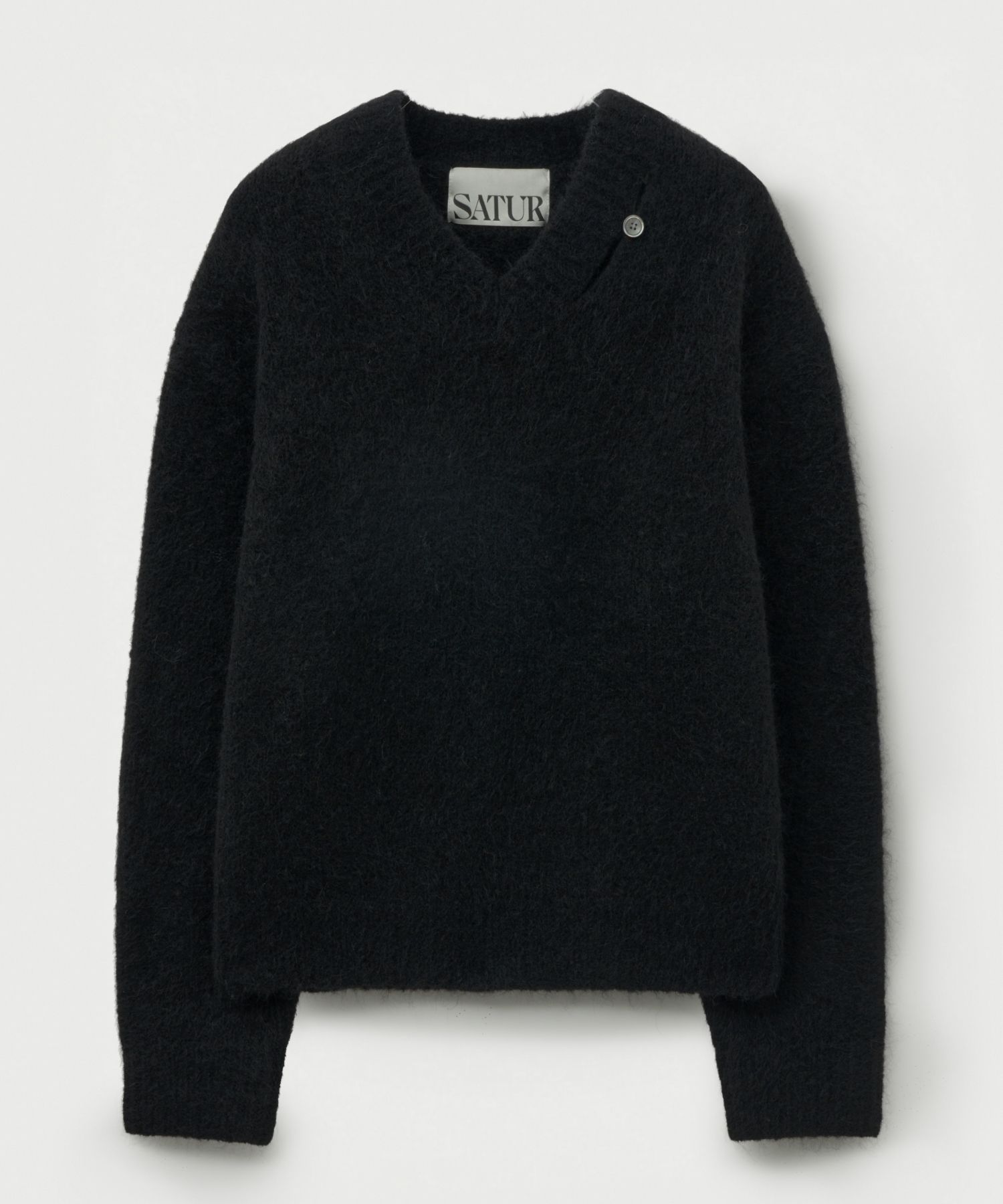 MUSINSA公式 | SATUR Essen Two-Tone Mohair Blend Knit Black
