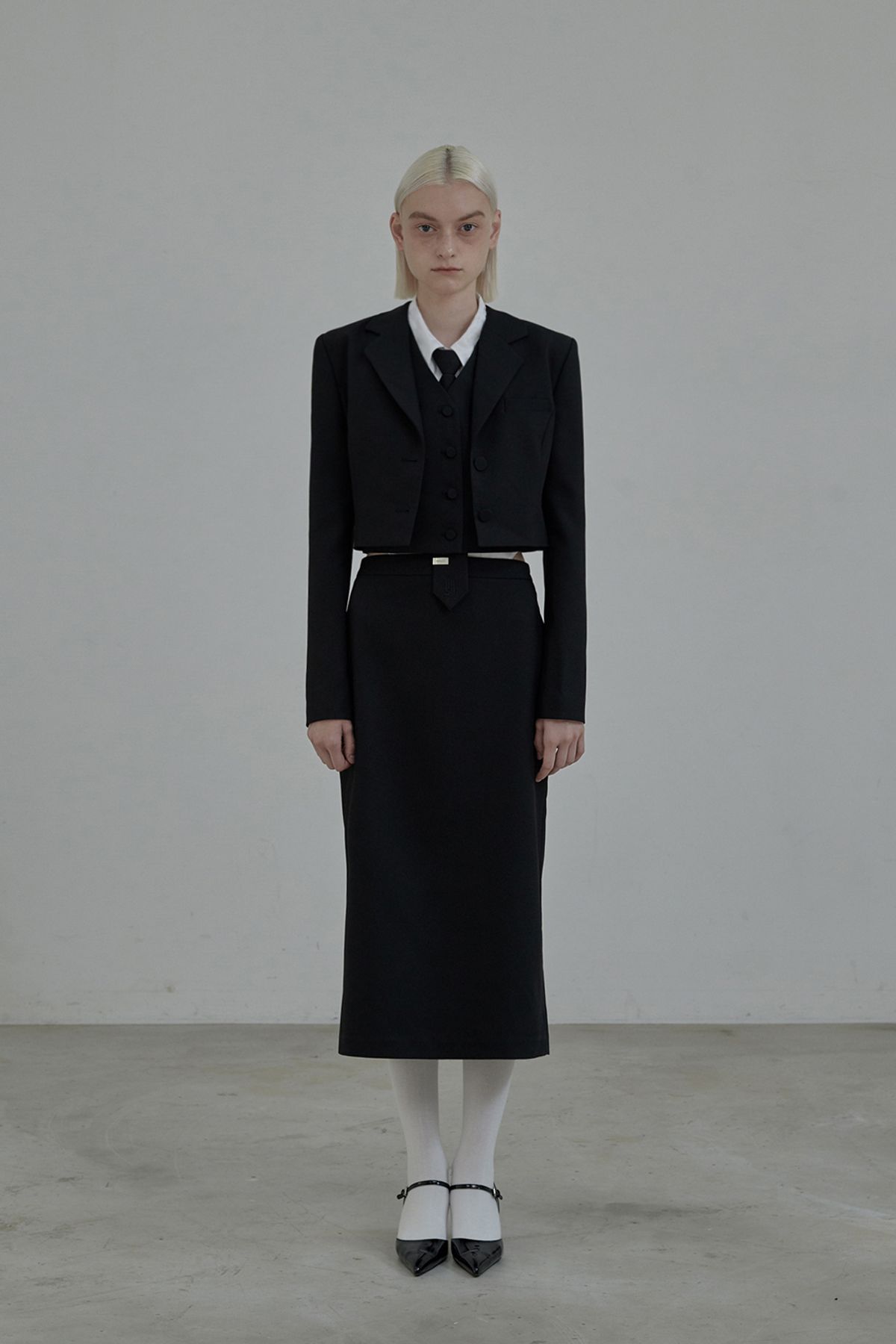 마우솔레움(MAU SOLEUM) Hourglass Long Skirt - Black