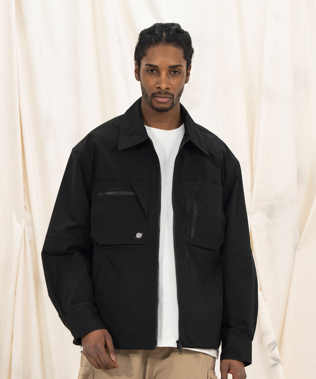 칼라파타르(KALAPATTHAR) Poly Cotton Zip Shirts Jacket - BLACK
