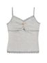 버튼 스트라이프 레이스 탱크 탑 (라이트그레이)