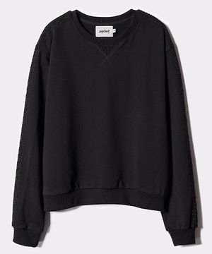 시그너처 레이스 스웨트셔츠 블랙