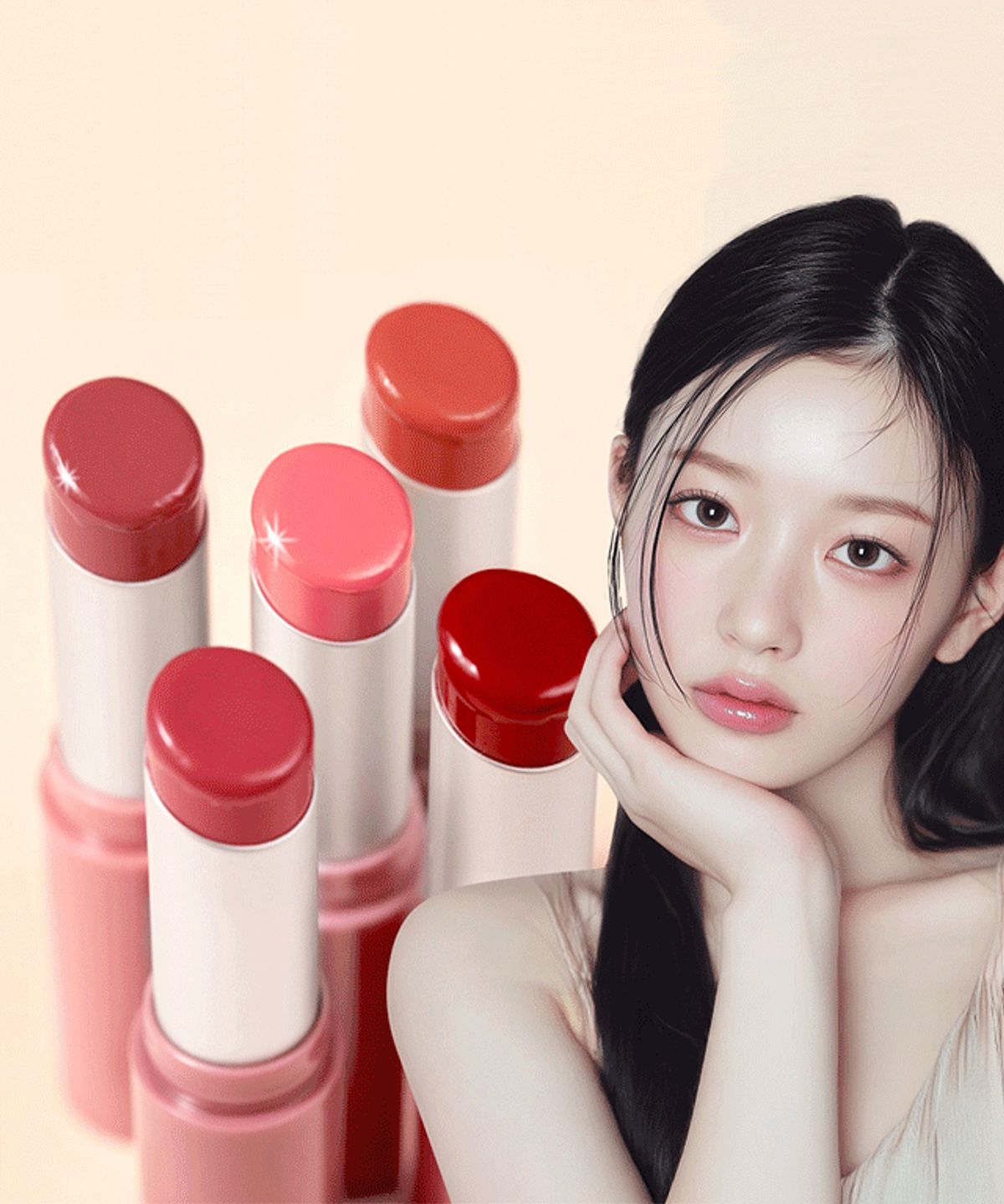 맥퀸뉴욕(MQNY) [2개] 글로우 멜팅 립스틱 /컬러 립글로스 누드 코랄 5컬러 3.5g