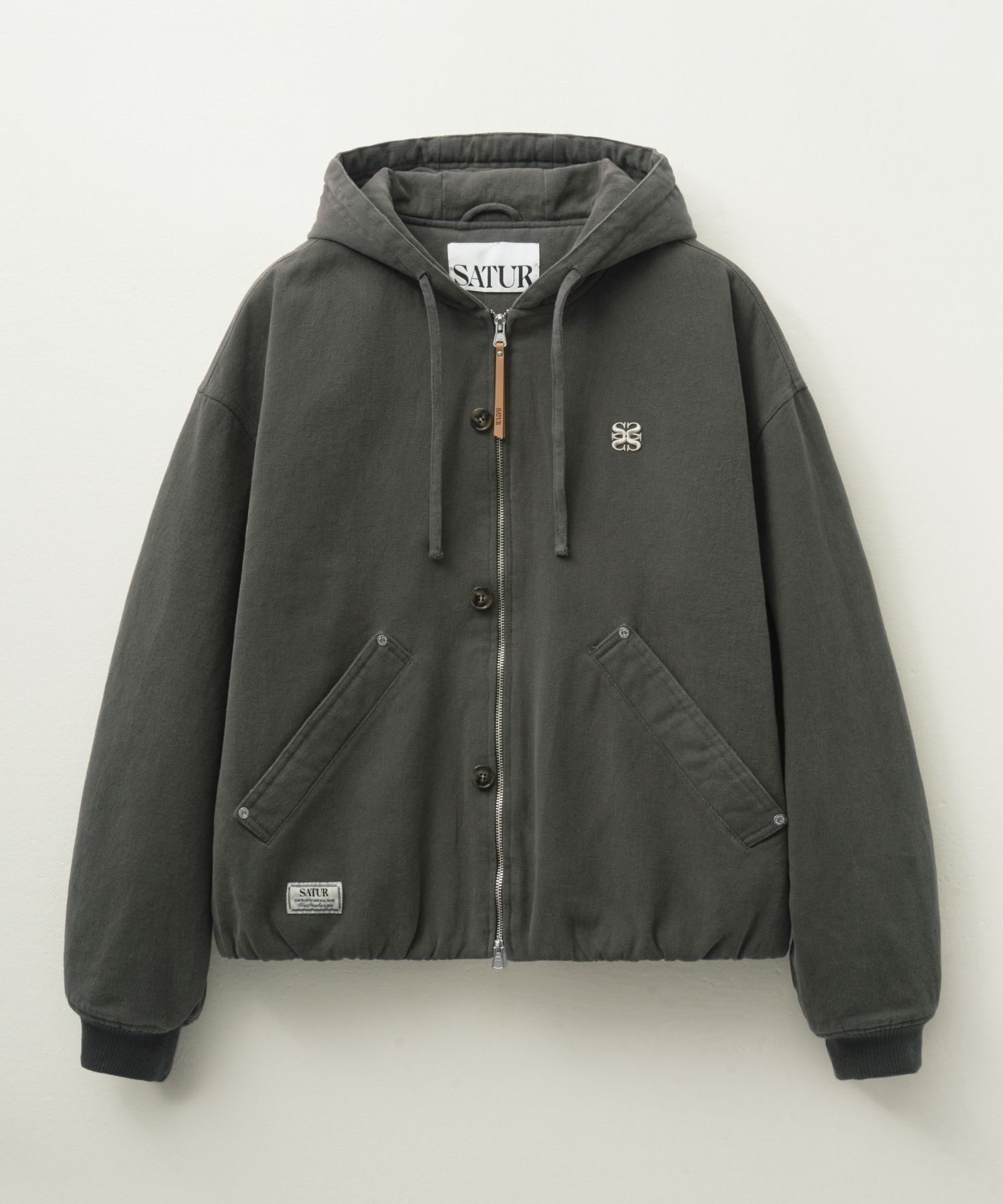 アウターその他 SATUR Theo padded hood zip-up charcoal SA243UJP02CC MUSINSA | SATUR Theo Padded Hood Zip-Up Charcoal