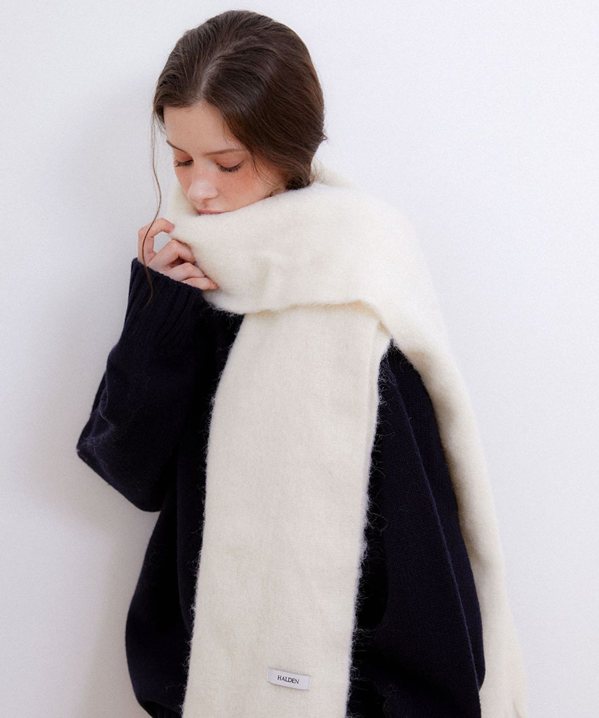 할렌(HALDEN) heavy wool color muffler (M036_ivory)