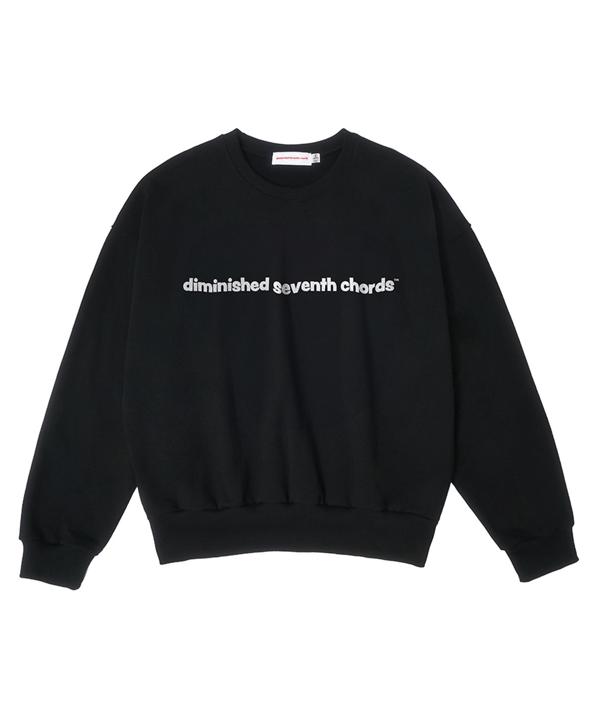 디미니쉬드 세븐스 코즈(DIMINISHED SEVENTH CHORDS) 디스크 시크니쳐 로고 스웻셔츠(블랙)