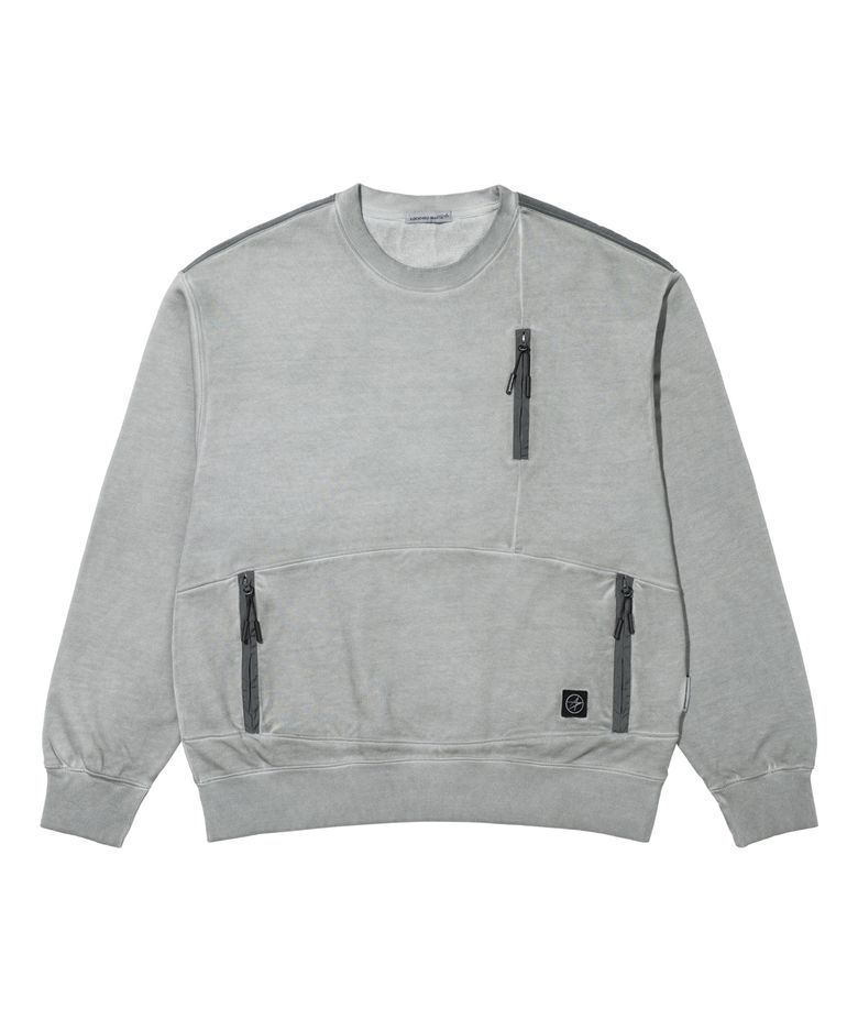 LM LUNAR DYED ZIPPER POCKET SWEATSHIRTS (GREY)