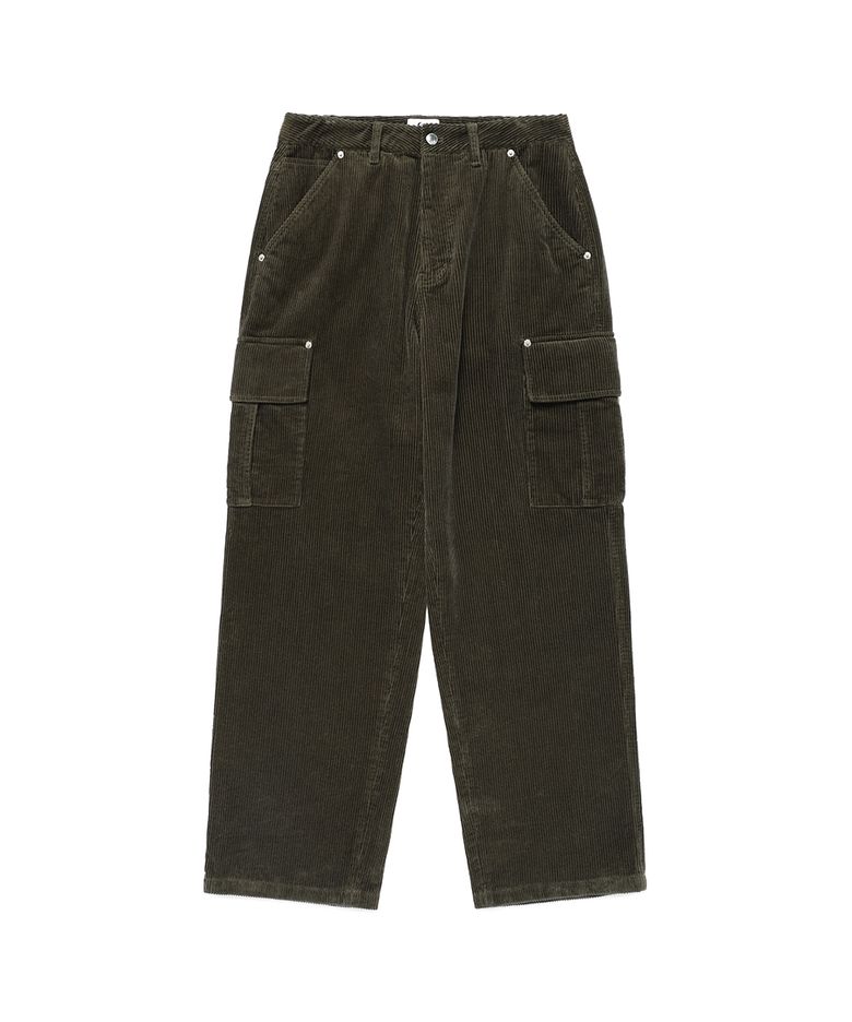 CORDUROY WASHED CARGO PANTS OLIVE(CV2EFUPA10A)