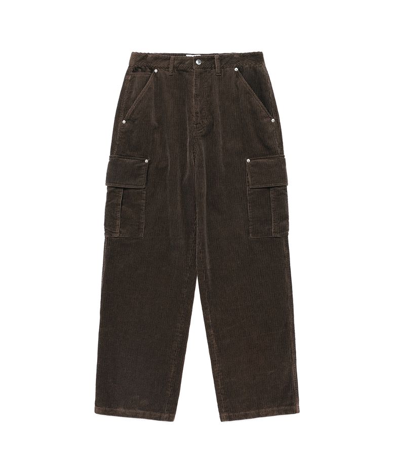 CORDUROY WASHED CARGO PANTS BROWN(CV2EFUPA10A)