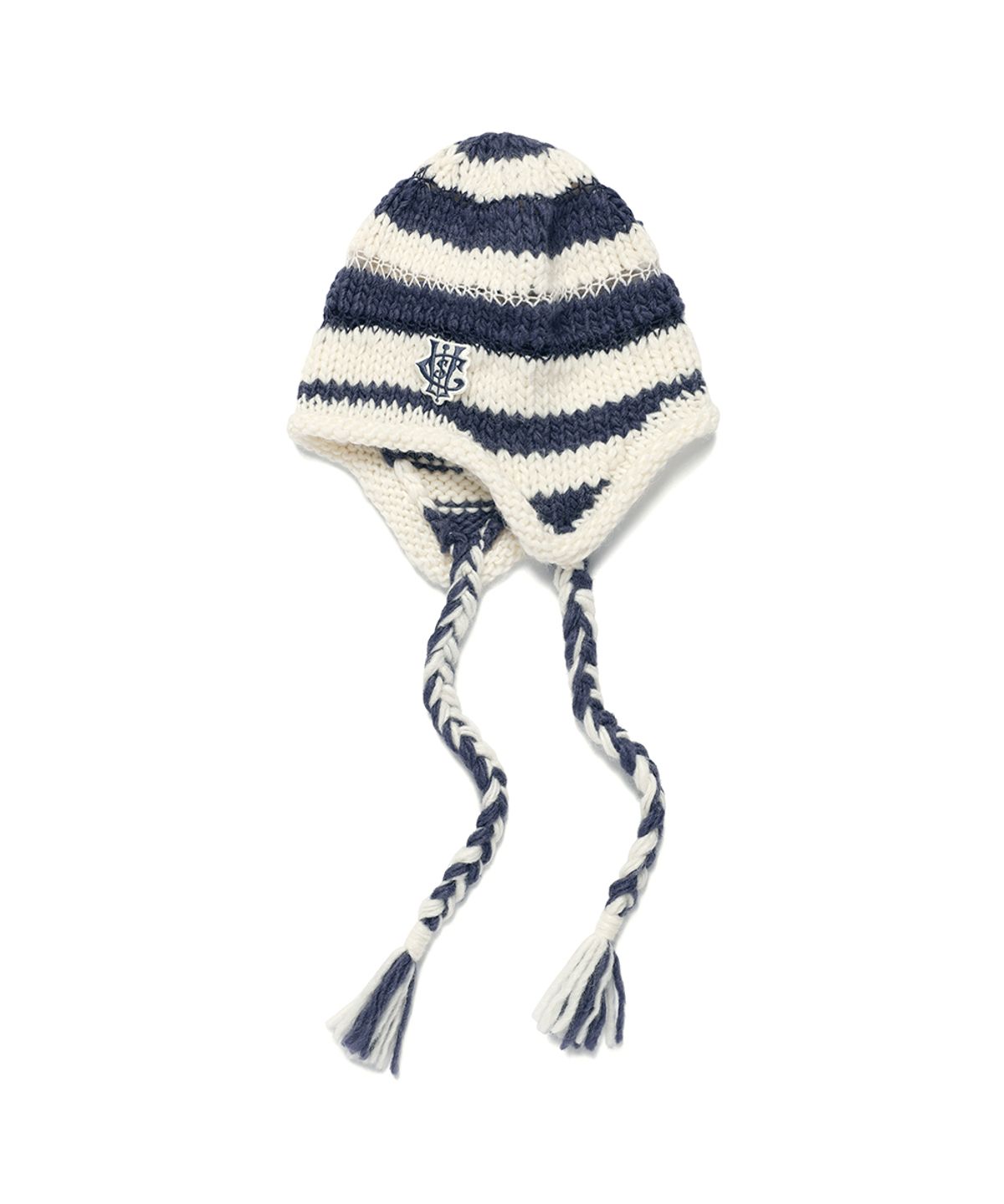 카비시(CAVISH) STRIPED EAR FLAP BEANIE WHITE(CV2EFUAB33A)