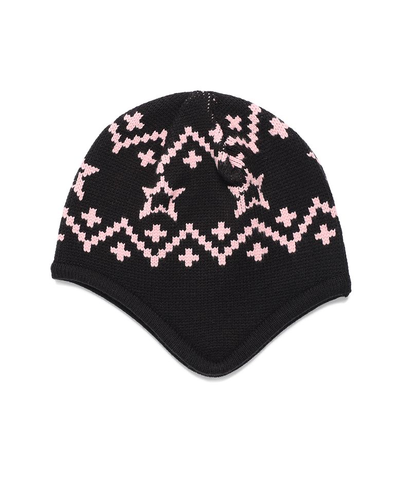 NORDIC EAR FLAP BEANIE BLACK(CV2EFUAB34A)