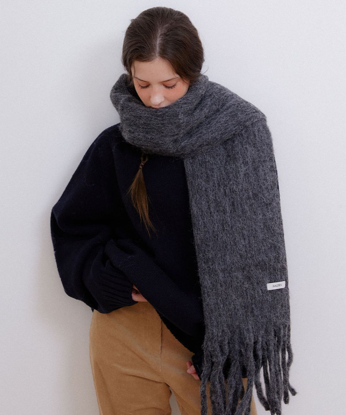 할렌(HALDEN) heavy wool color muffler (M036_charcoal)