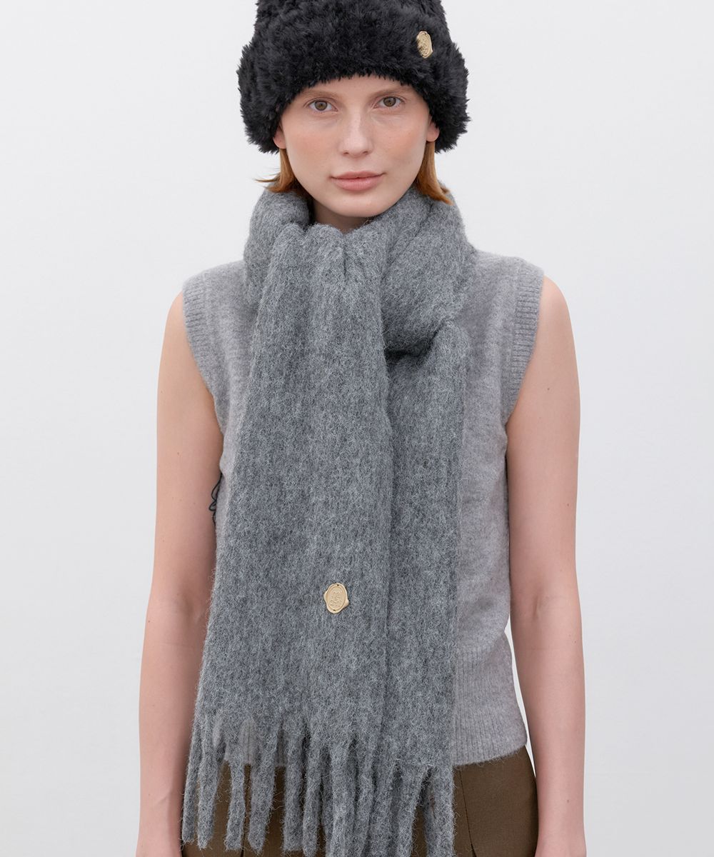 heavy wool color muffler (M036_grey)