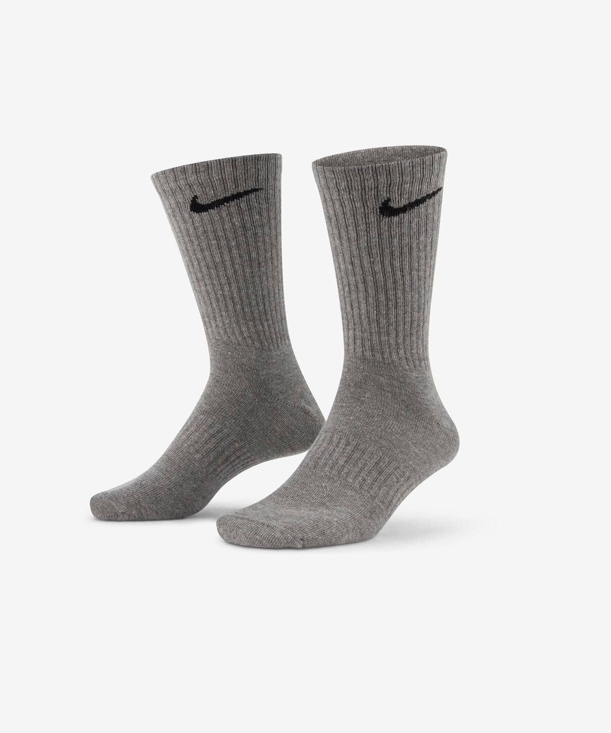 나이키(NIKE) 에브리데이 라이트웨이트 트레이닝 크루 삭스(3켤레) - 화이트:카본 헤더:블랙 / SX7676-964