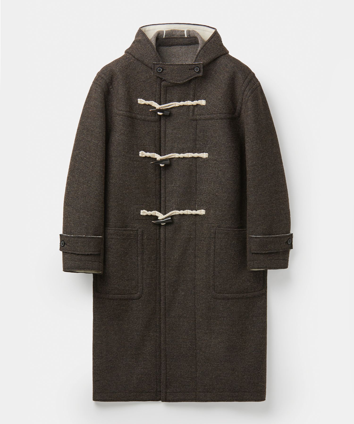 MUSINSA | COOR Oversized Alpaca Blend Duffle Coat (Dark Brown Melange)